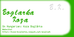 boglarka koza business card